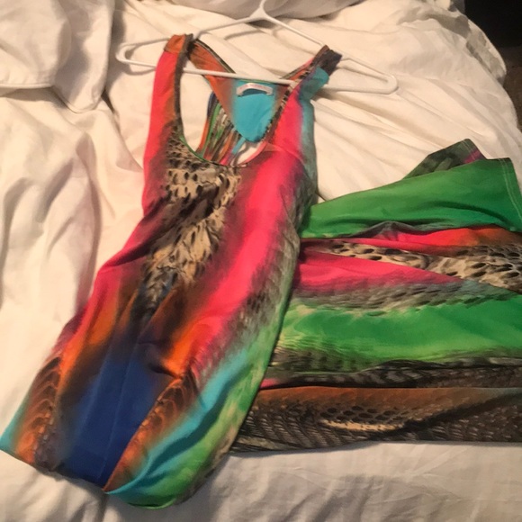 Long multi coloured maxi dress - Picture 1 of 3